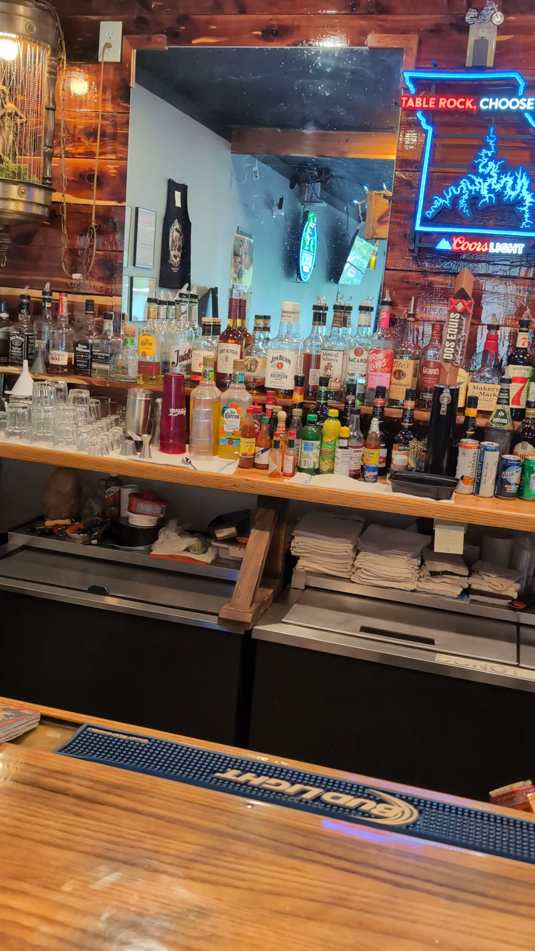 Deep pour selection behind the bar